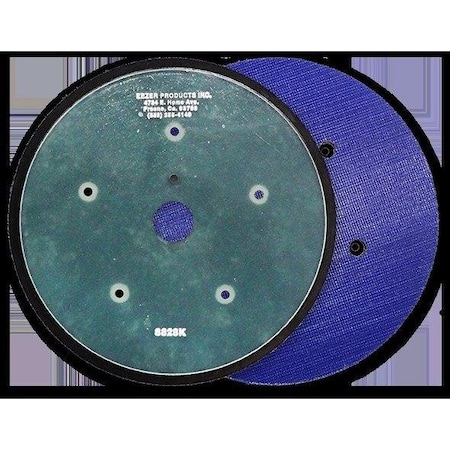 Eezer Products 8in Orbital Pad, 5 Hole Mount, Hook and Loop, Tapered Edge, Epoxy Glass Backing 8828K